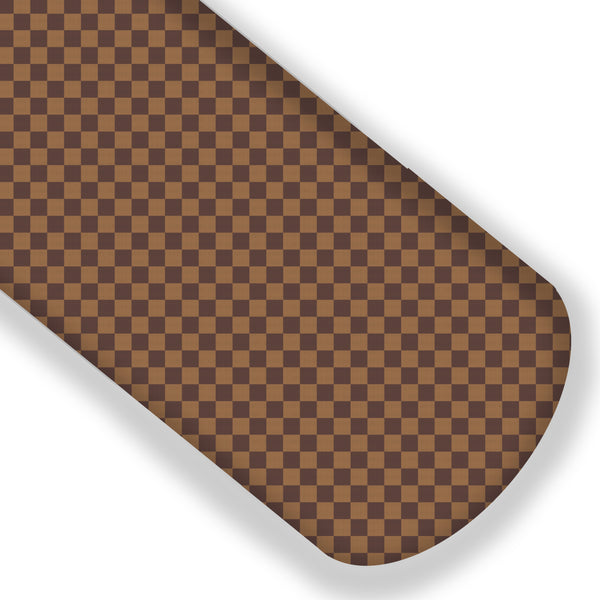 Brown/Tan Boujee Checkers Premium Faux Leather