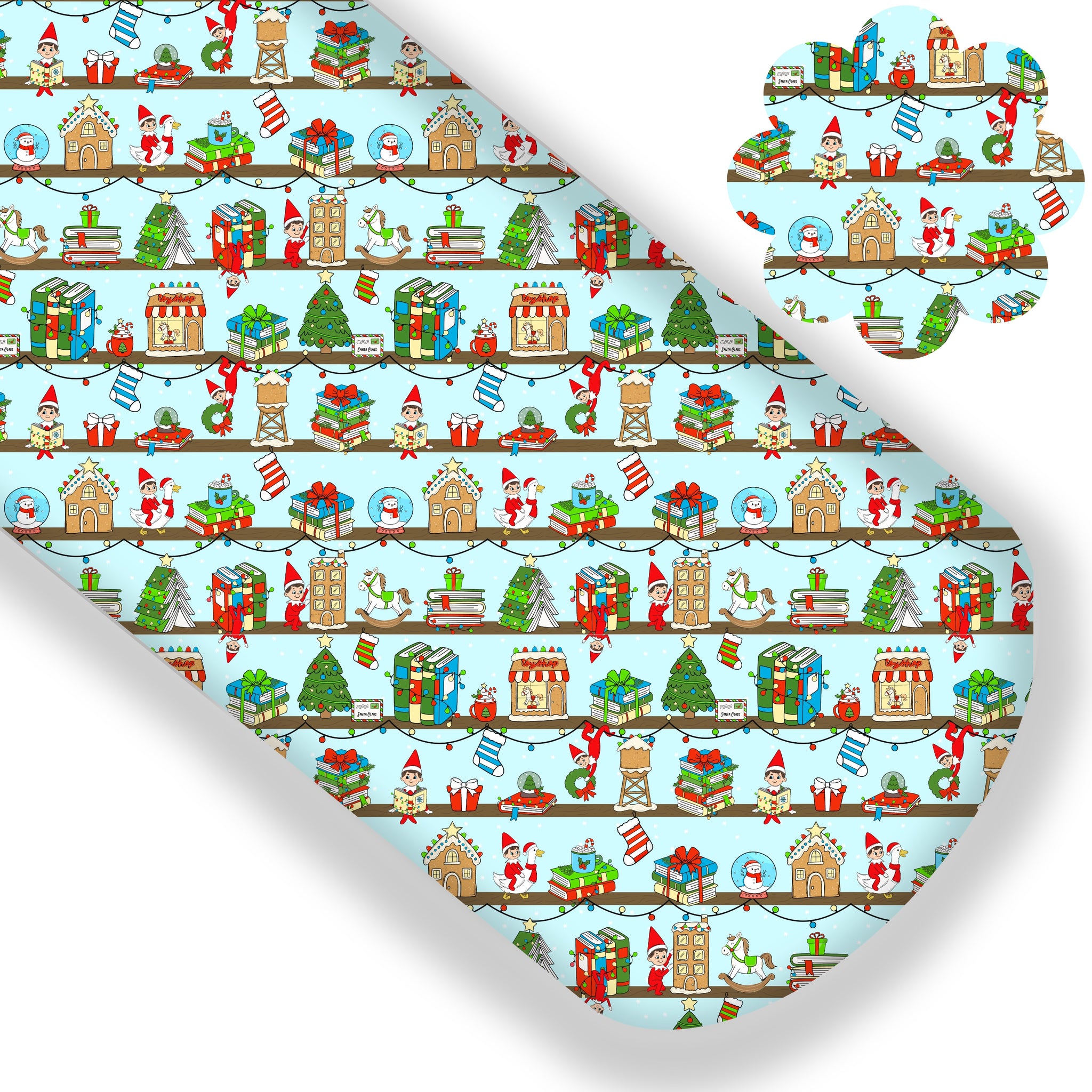 Blue Elf On The Shelf Christmas Premium Faux Leather