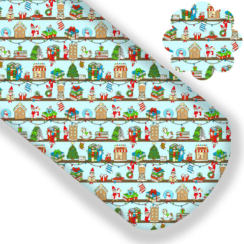 Blue Elf On The Shelf Christmas Premium Faux Leather