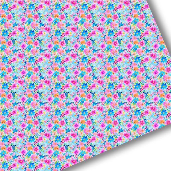 Bright Summer Floral Premium Faux Leather
