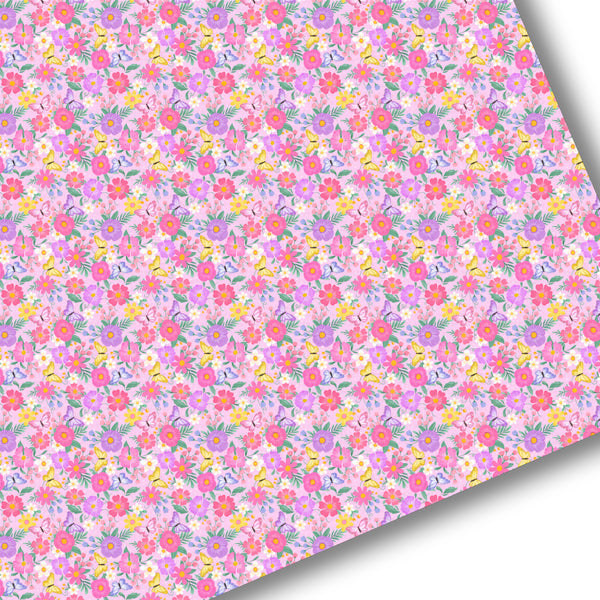 Butterfly Garden Floral Premium Faux Leather