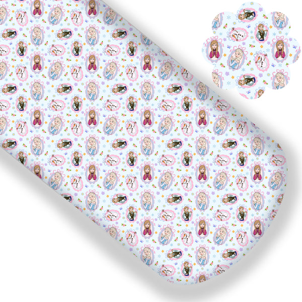 Blue Floral Icy Friends Premium Faux Leather