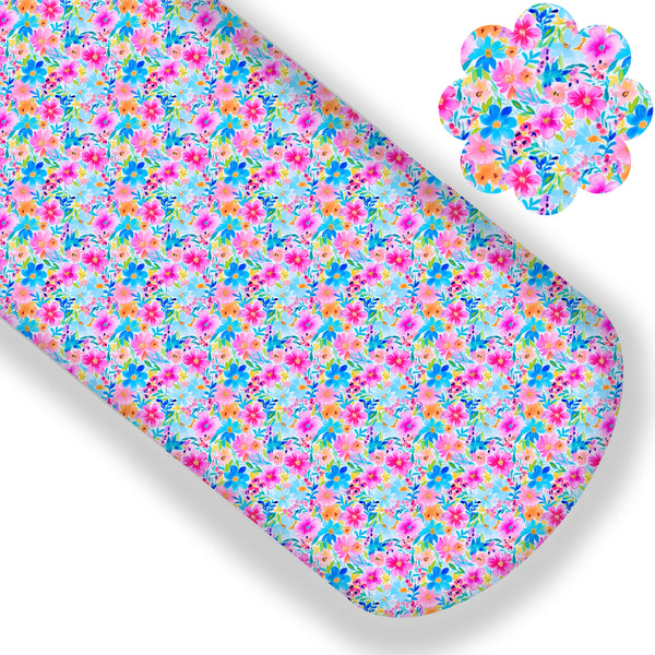 Bright Summer Floral Premium Faux Leather