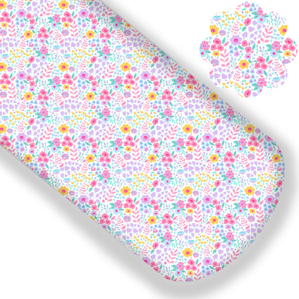 Pretty Spring Floral Premium Faux Leather