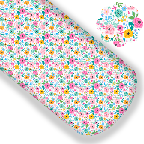 **READY TO SHIP!** Bright Floral Premium Faux Leather