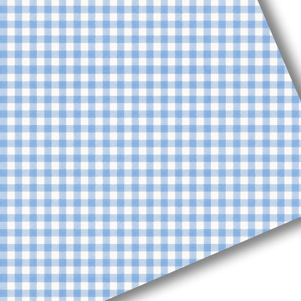 Blue Gingham Premium Faux Leather