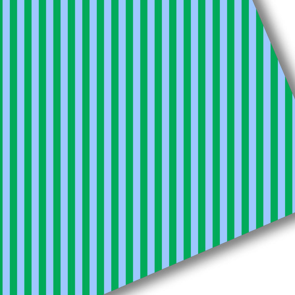 Blue/Green Bold Stripe Premium Faux Leather