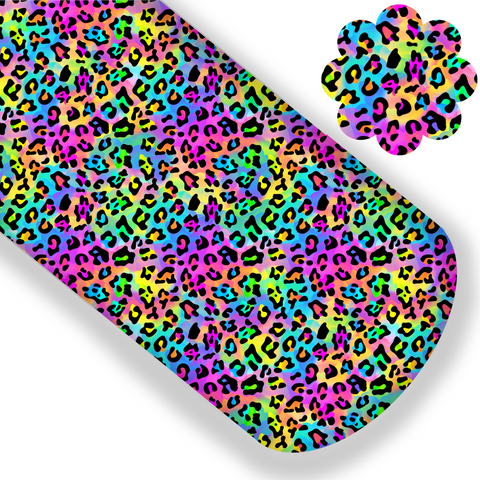 **READY TO SHIP!** Lisa Rainbow Leopard Premium Faux Leather