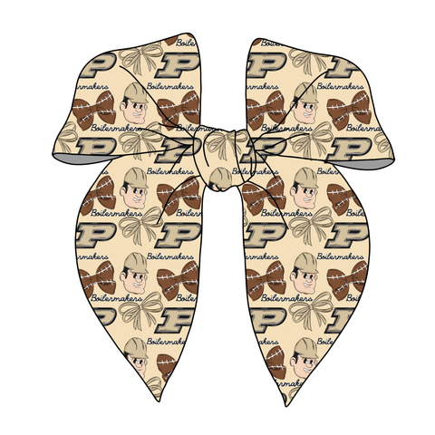 (PREORDER) PRE-TIED SURGED EDGE BOW-College Football-Purdue Boilermakers