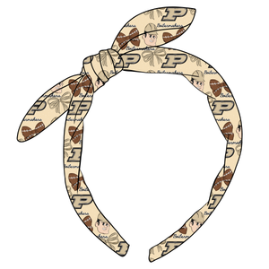 (PREORDER) KNOTTED BOW HEADBAND-College Football-Purdue Boilermakers