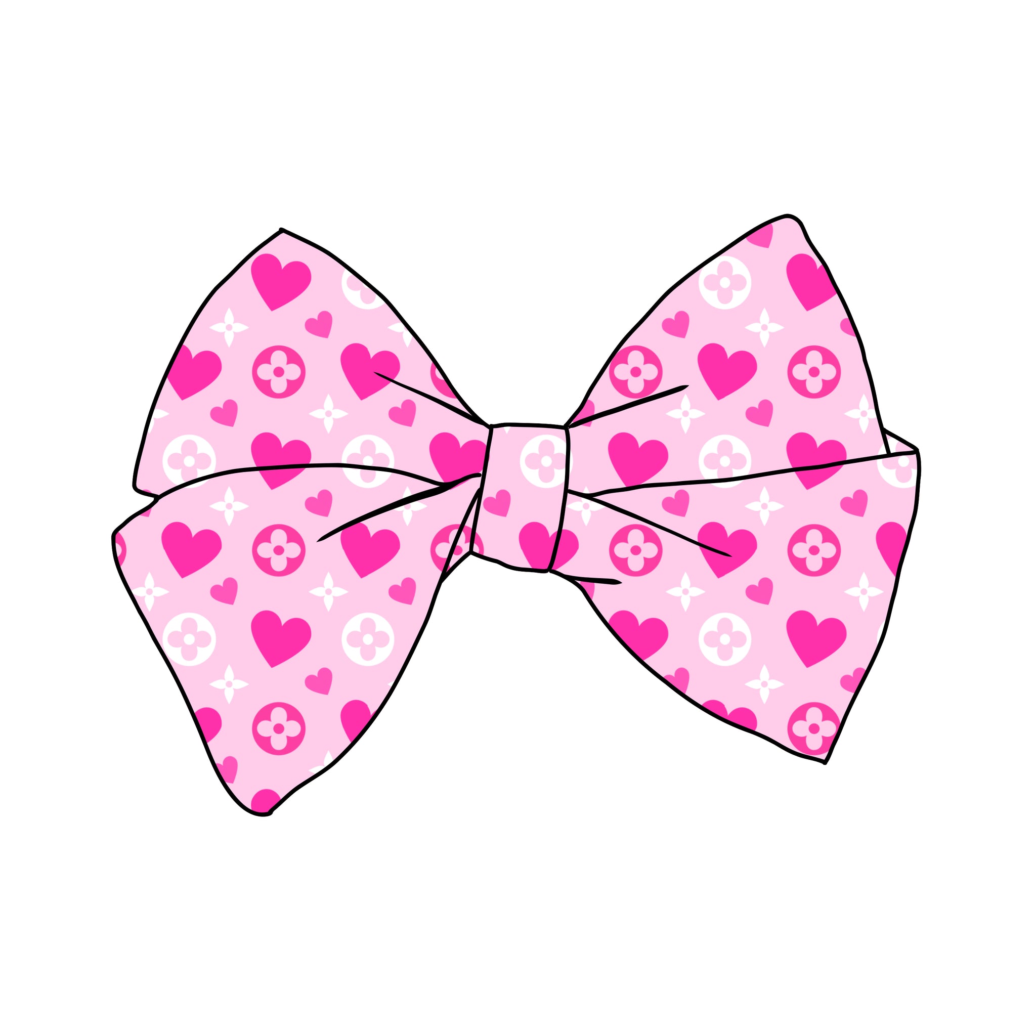 (PREORDER) PRE-TIED BOW-Boujee Pink Hearts