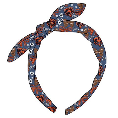 (PREORDER) KNOTTED BOW HEADBAND-NFL-Bears