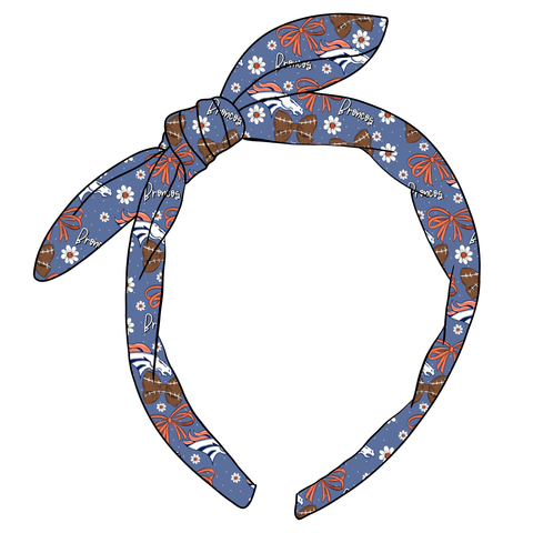 (PREORDER) KNOTTED BOW HEADBAND-NFL-Broncos