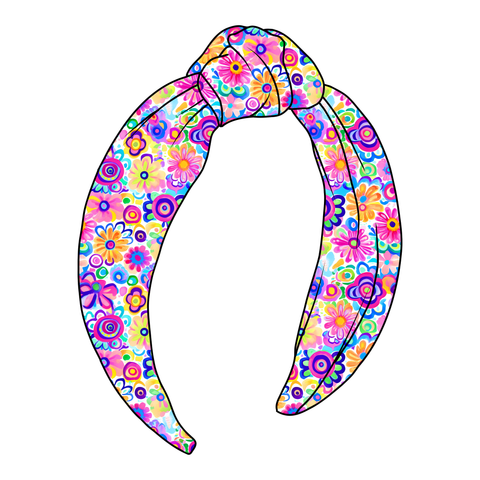 TOP KNOT HEADBAND-Bold Summer Floral
