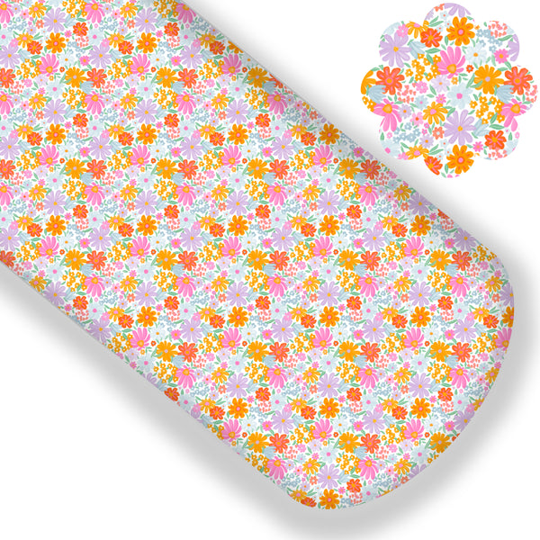 Bright Bold Summer Floral Premium Faux Leather
