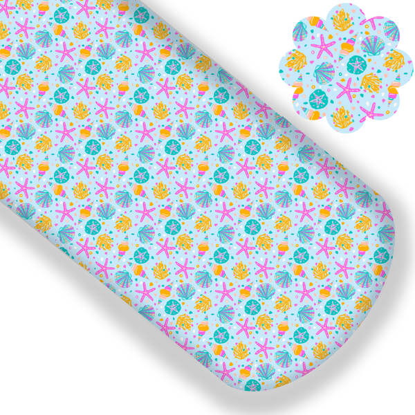 **READY TO SHIP!** Bright Seashells Premium Faux Leather