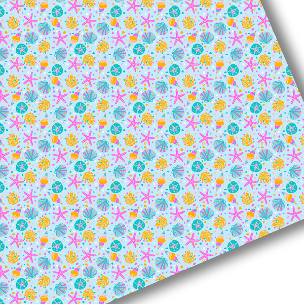 **READY TO SHIP!** Bright Seashells Premium Faux Leather