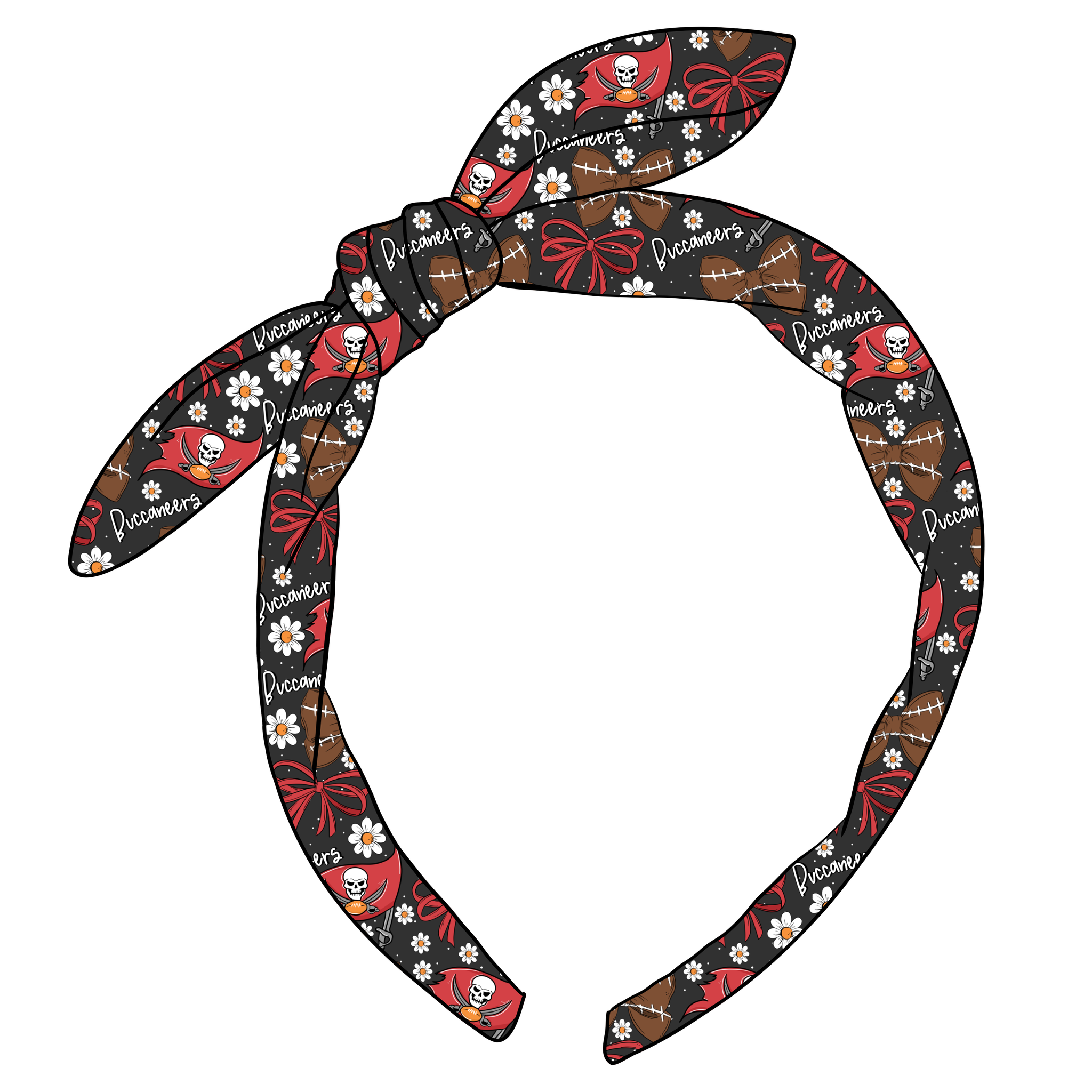 (PREORDER) KNOTTED BOW HEADBAND-NFL-Buccaneers
