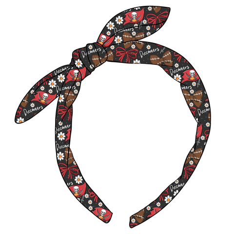 (PREORDER) KNOTTED BOW HEADBAND-NFL-Buccaneers