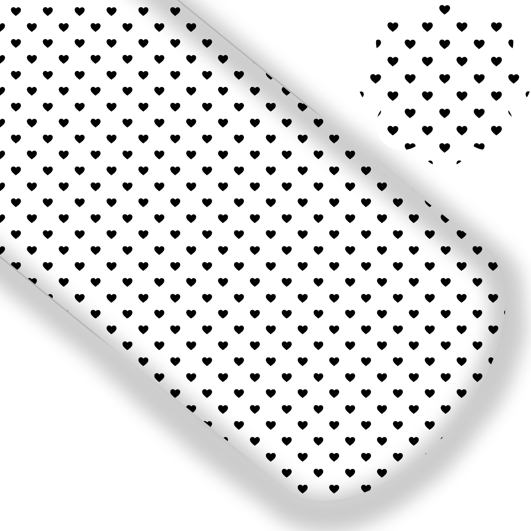 White/Black Hearts Premium Faux Leather