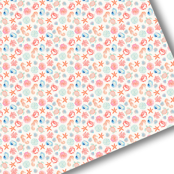 Watercolor Sea Life Premium Faux Leather