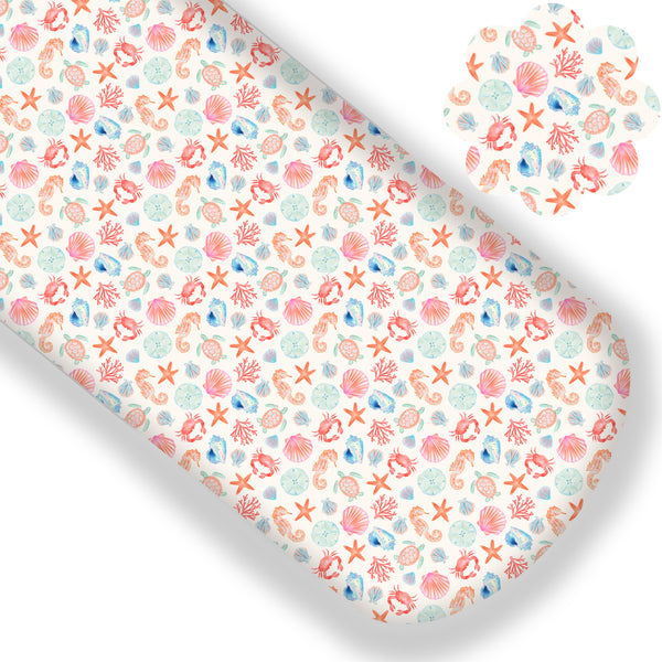 Watercolor Sea Life Premium Faux Leather