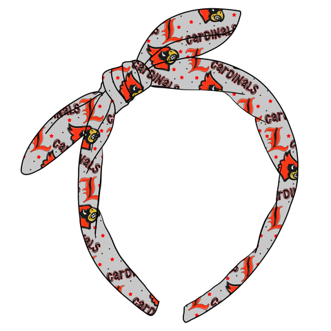(PREORDER) KNOTTED BOW HEADBAND-College Football-Louisville Cardinals