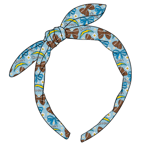 (PREORDER) KNOTTED BOW HEADBAND-NFL-Chargers