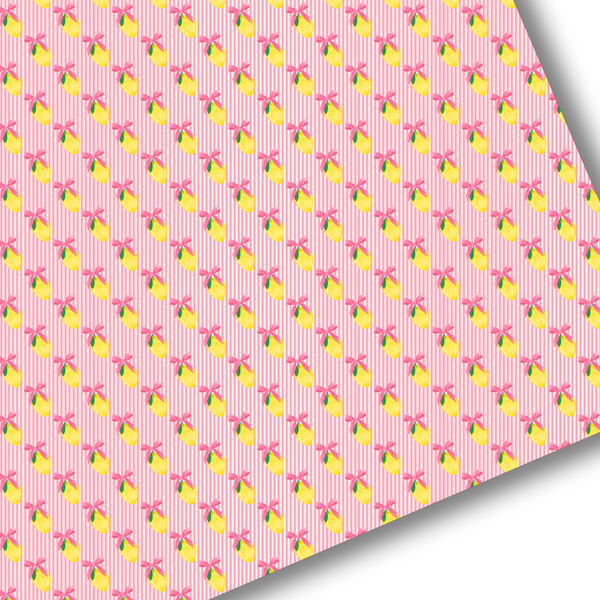**READY TO SHIP!** Coquette Striped Lemons Premium Faux Leather