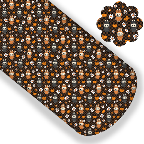 Pumpkin Labubu (Checkers) Premium Faux Leather