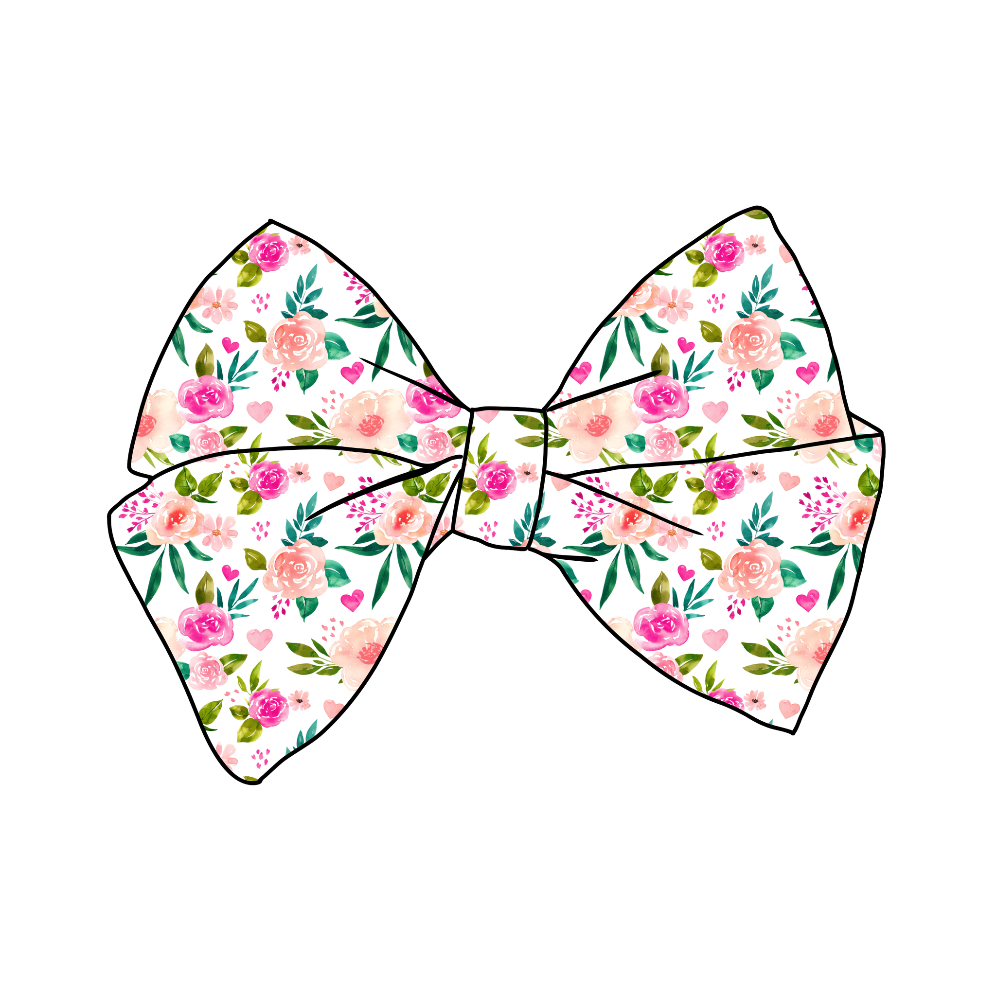(PREORDER) PRE-TIED BOW-Heart Floral