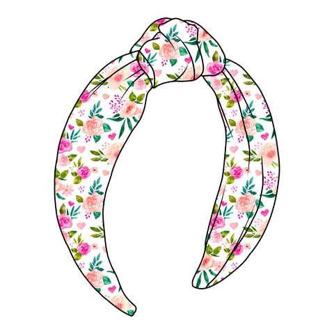 (PREORDER) TOP KNOT HEADBAND-Heart Floral