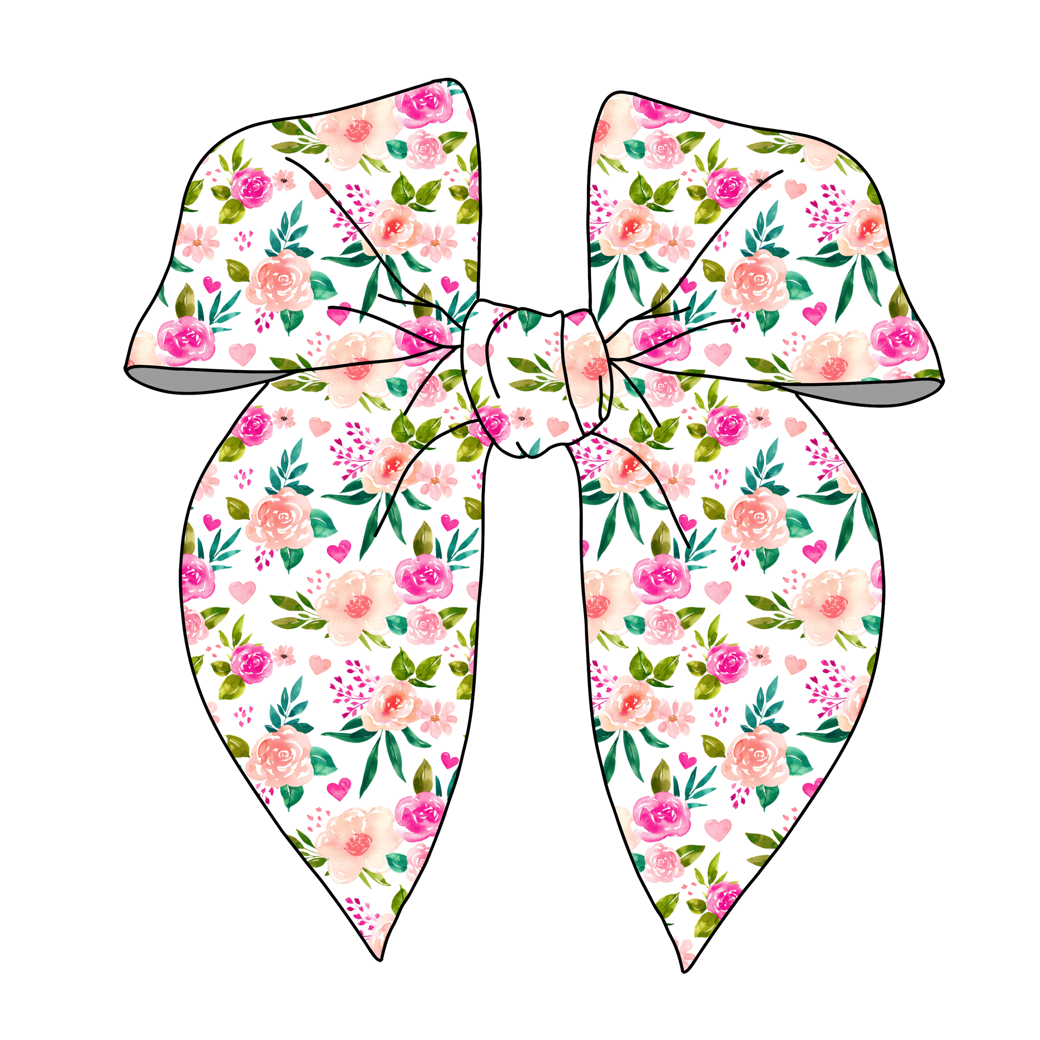 (PREORDER) PRE-TIED SURGED EDGE BOW-Heart Floral