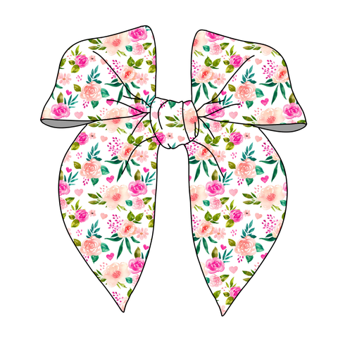 (PREORDER) PRE-TIED SURGED EDGE BOW-Heart Floral