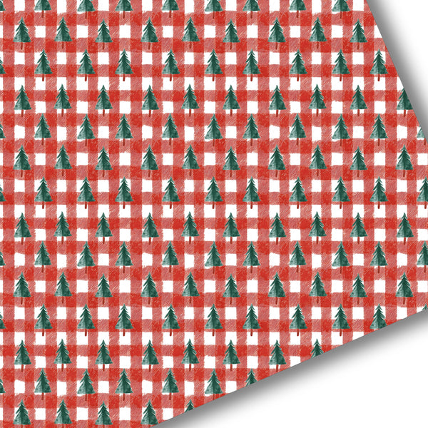 Christmas Tree Farm Plaid Premium Faux Leather