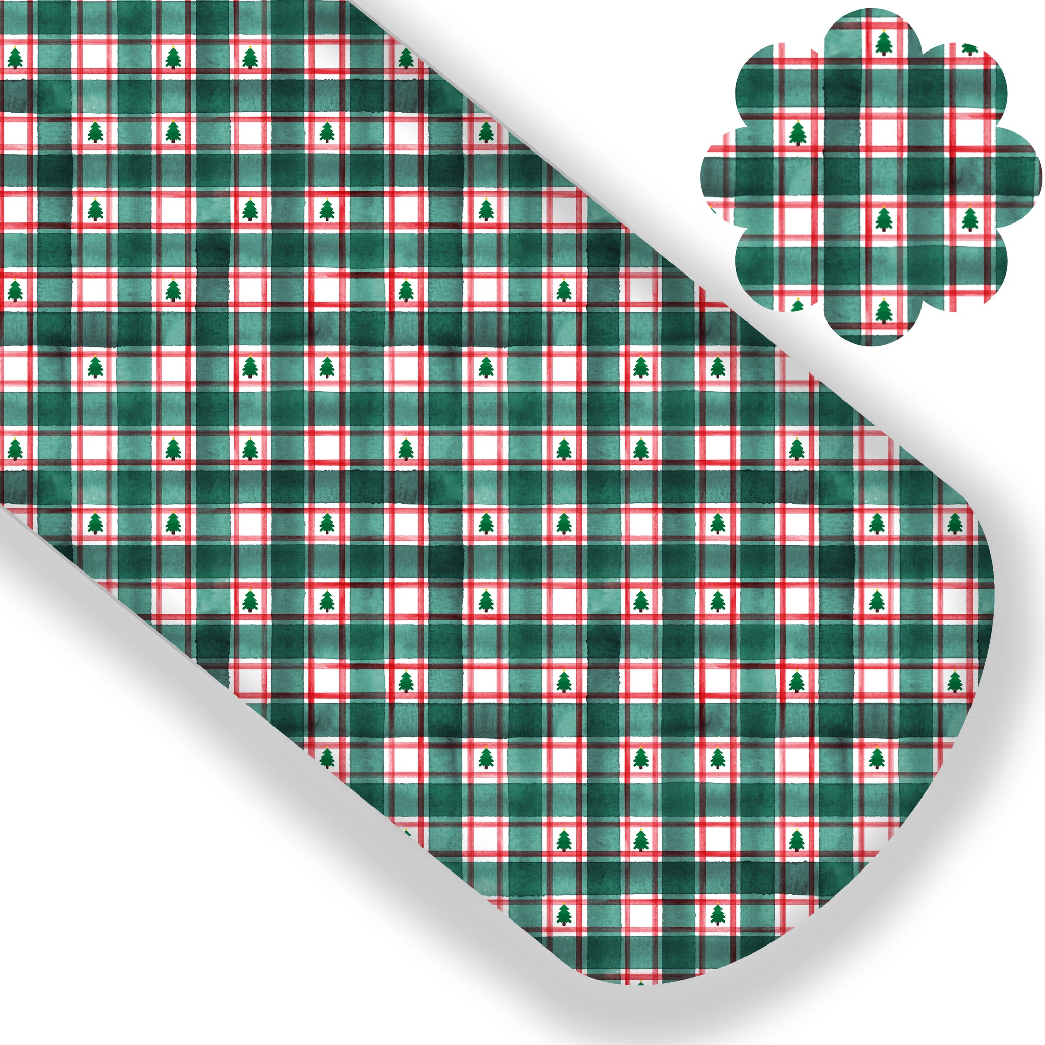 Christmas Tree Plaid Premium Faux Leather