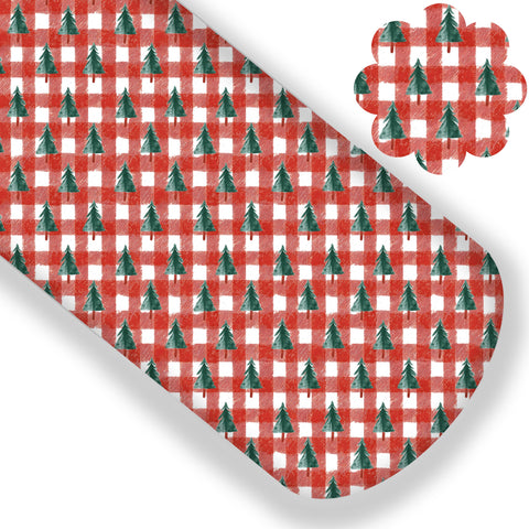 Christmas Tree Farm Plaid Premium Faux Leather