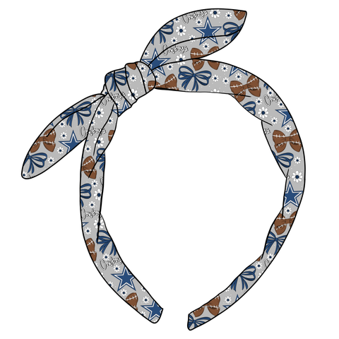 (PREORDER) KNOTTED BOW HEADBAND-NFL-Cowboys