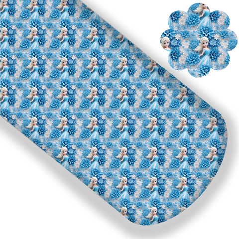 **READY TO SHIP!** "3D Embroidered" Frozen Floral Queen Premium Faux Leather