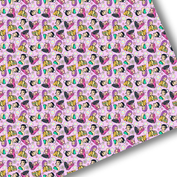 Easter Girl Pop Premium Faux Leather