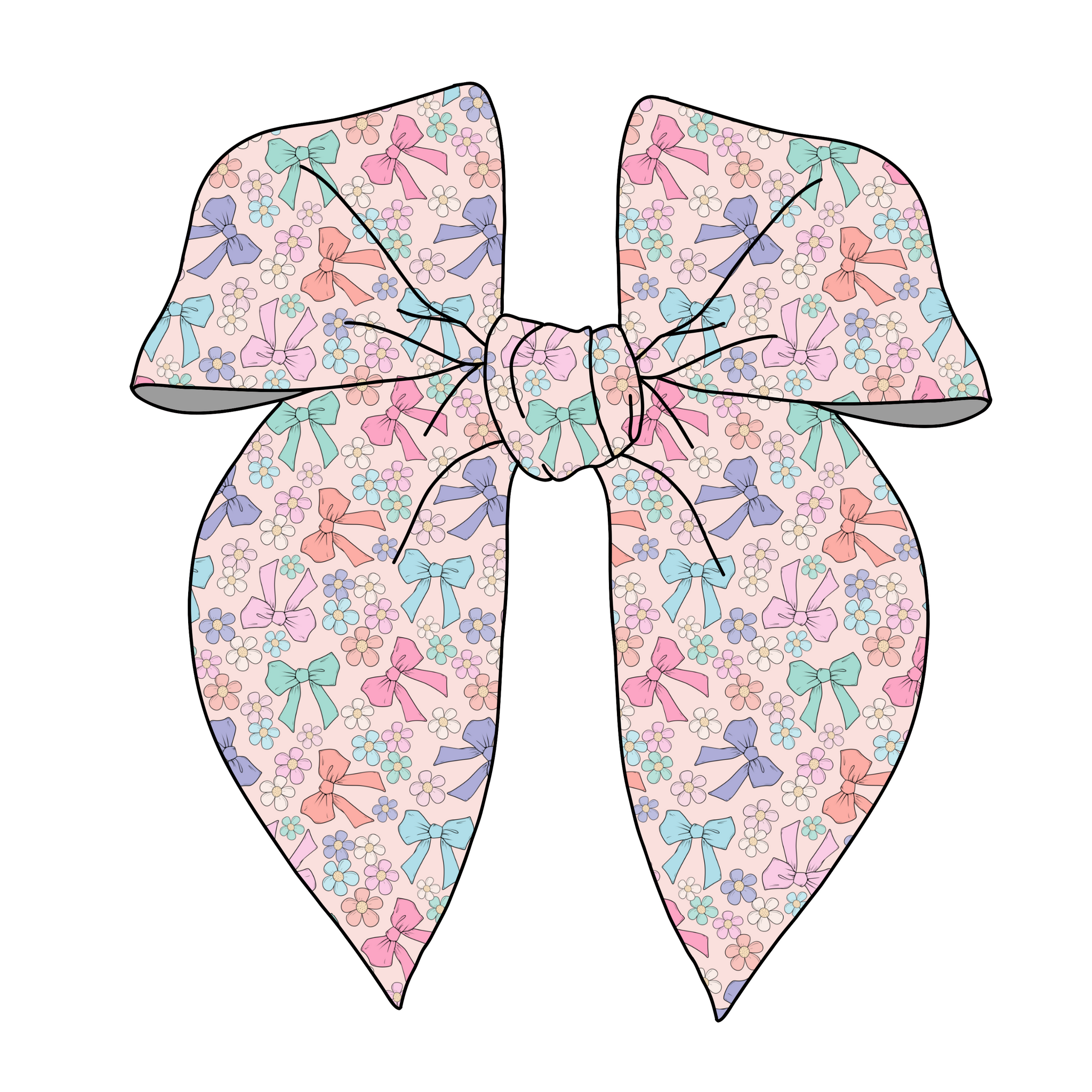 (PREORDER) PRE-TIED SURGED EDGE BOW-Spring Bows and Flowers