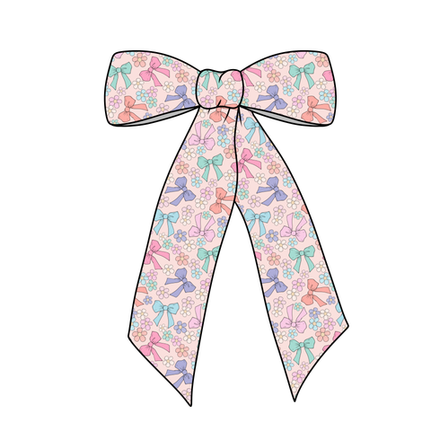 (PREORDER) PRE-TIED LONG TAILS BOW-Spring Bows and Flowers