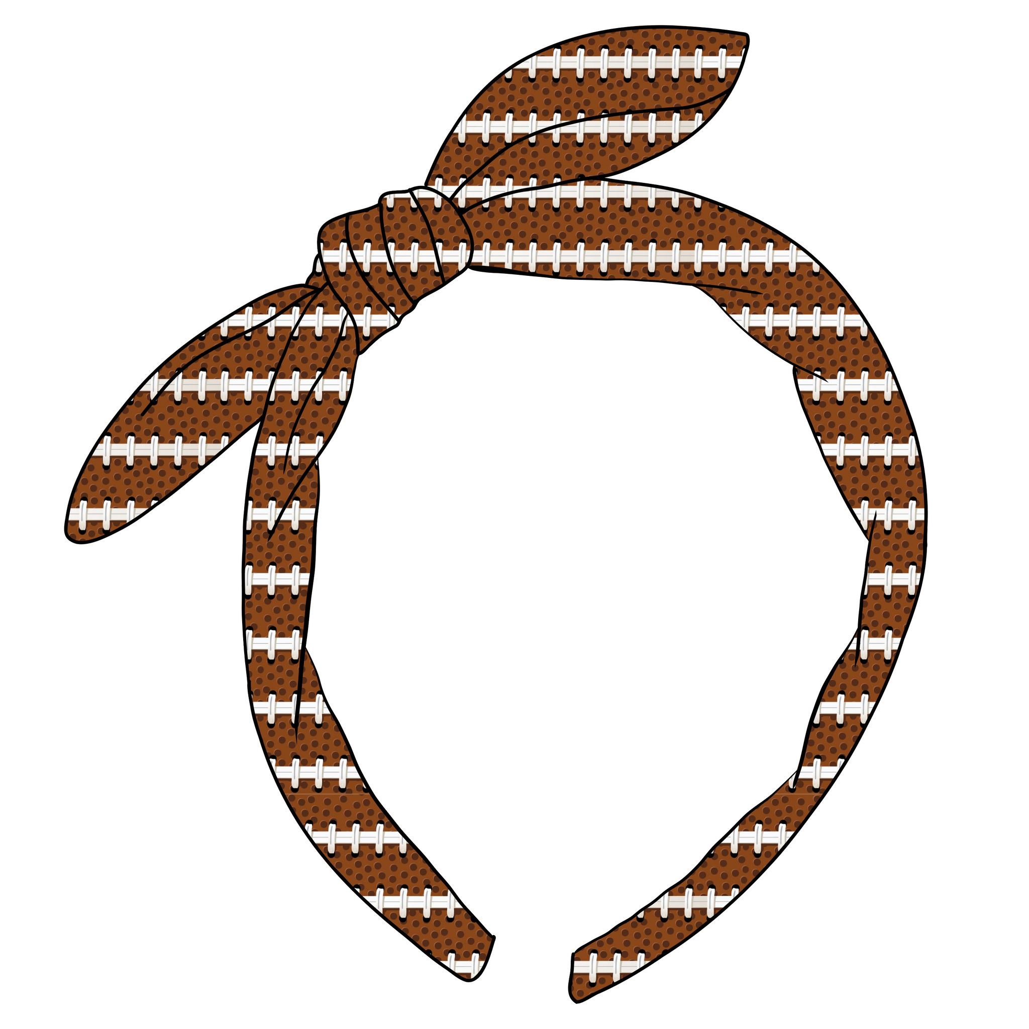 KNOTTED BOW HEADBAND-Football Stitches