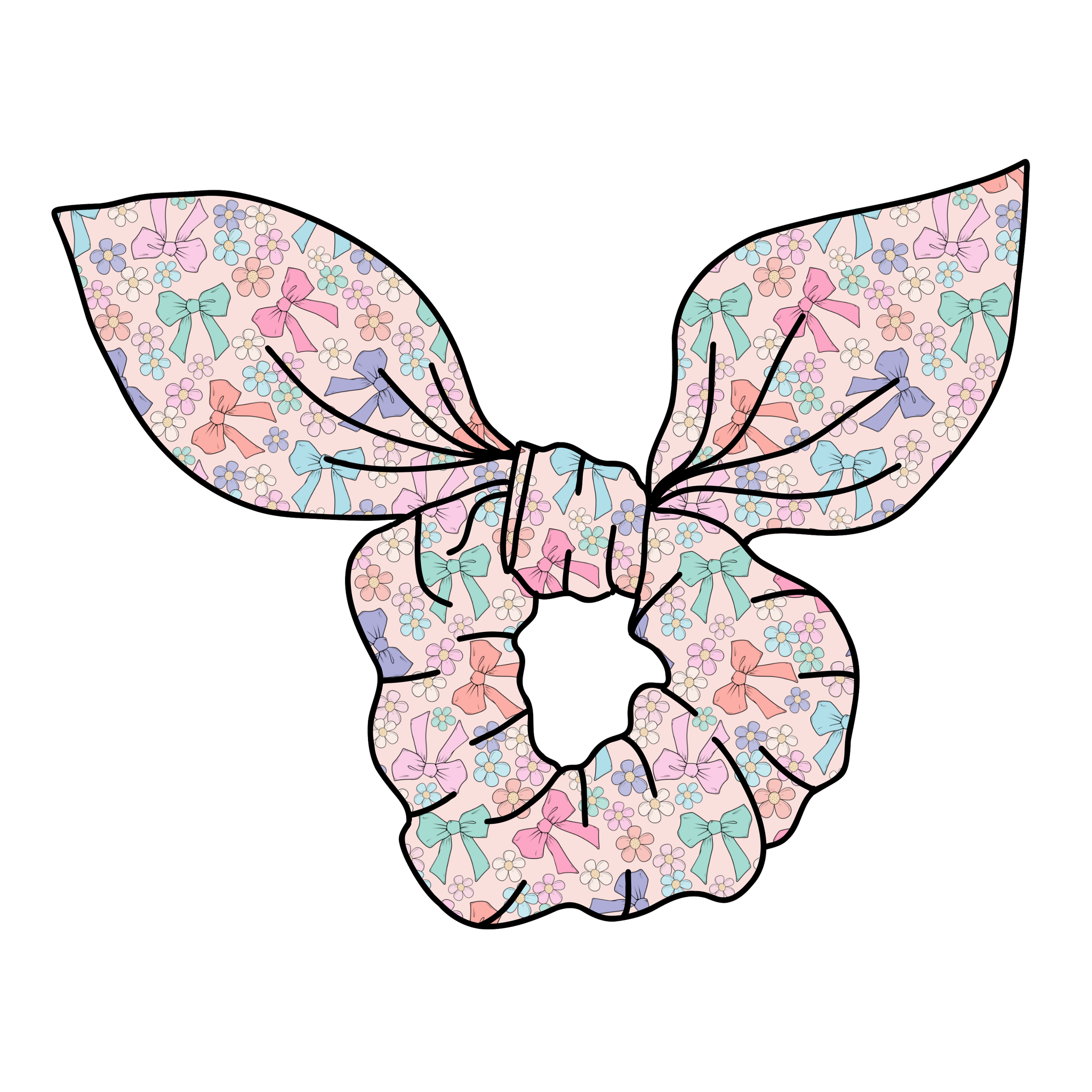 (PREORDER) SCRUNCHIE-Spring Bows and Flowers