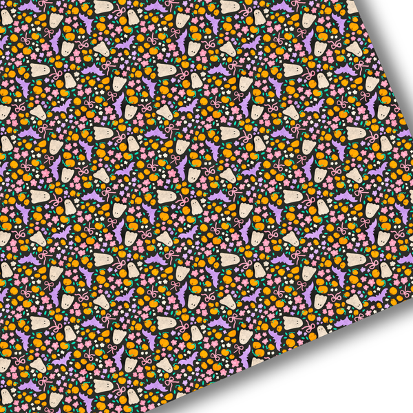 Floral Halloween Premium Faux Leather