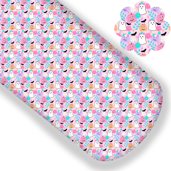 Pink Floral Ghost Premium Faux Leather