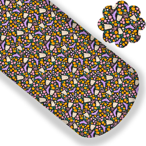 Floral Halloween Premium Faux Leather