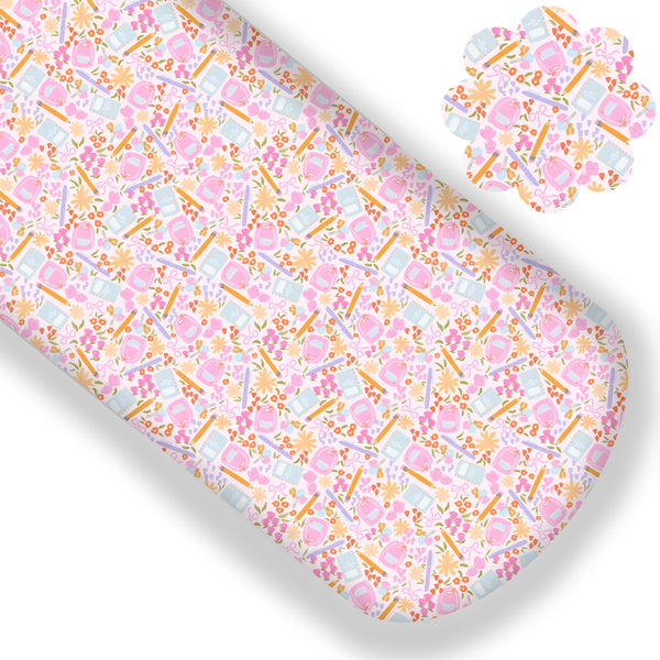 **READY TO SHIP!** Back 2 School Floral Premium Faux Leather