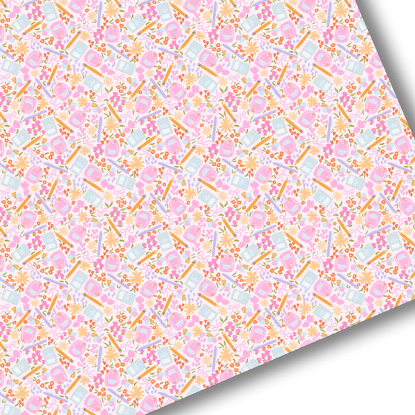 **READY TO SHIP!** Back 2 School Floral Premium Faux Leather