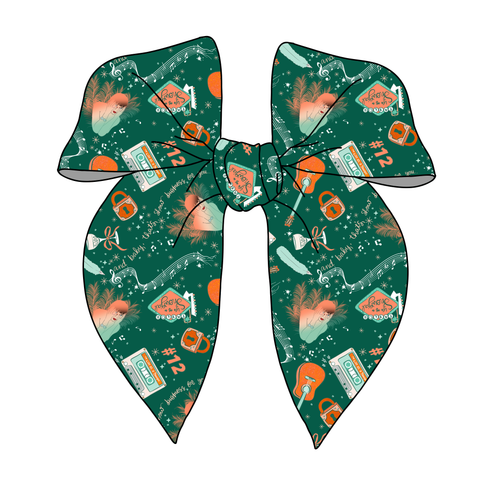(PREORDER) PRE-TIED SURGED EDGE BOW-Green Life As A Showgirl